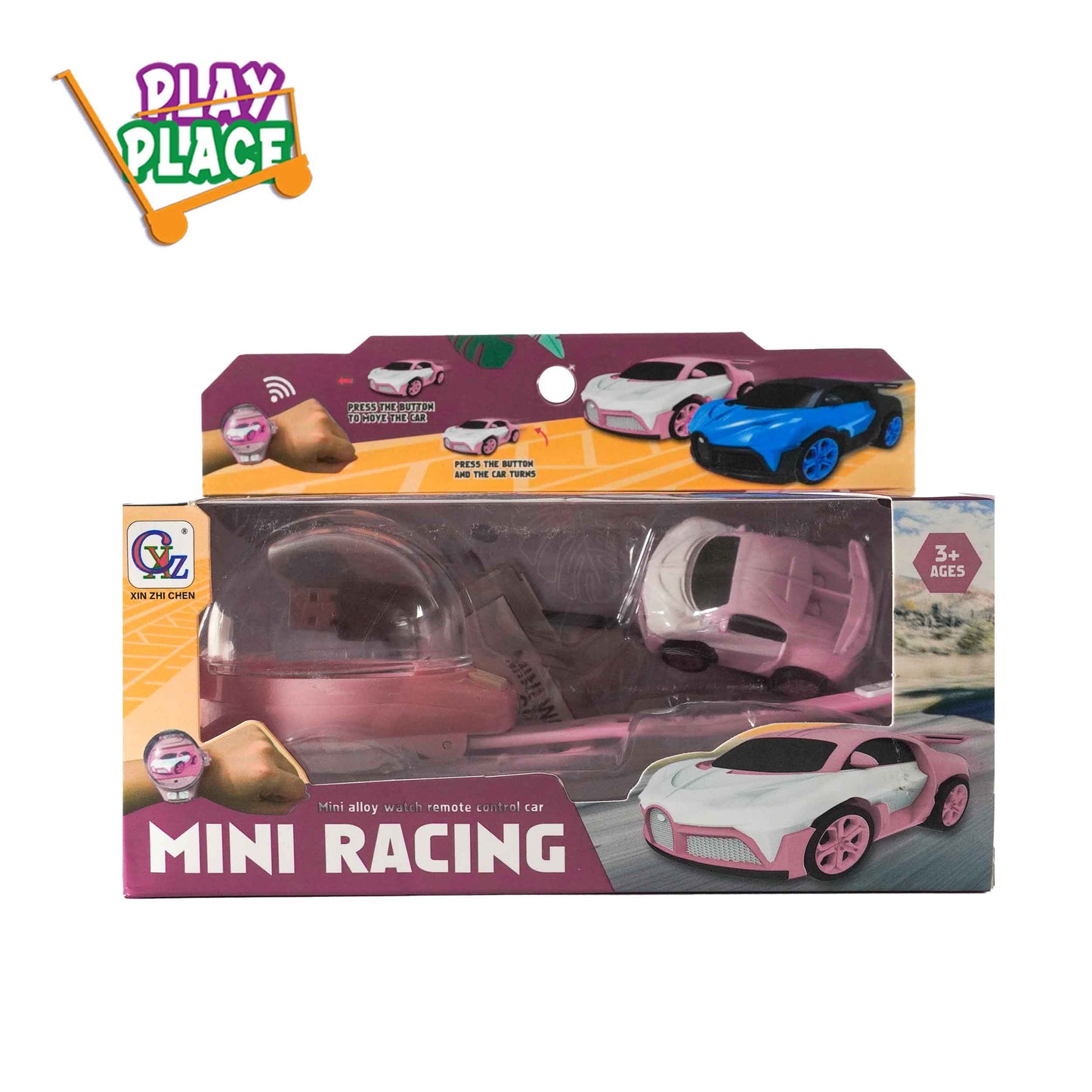 2 in 1 Watch Wristband RC Alloy Mini Pink Racing Car