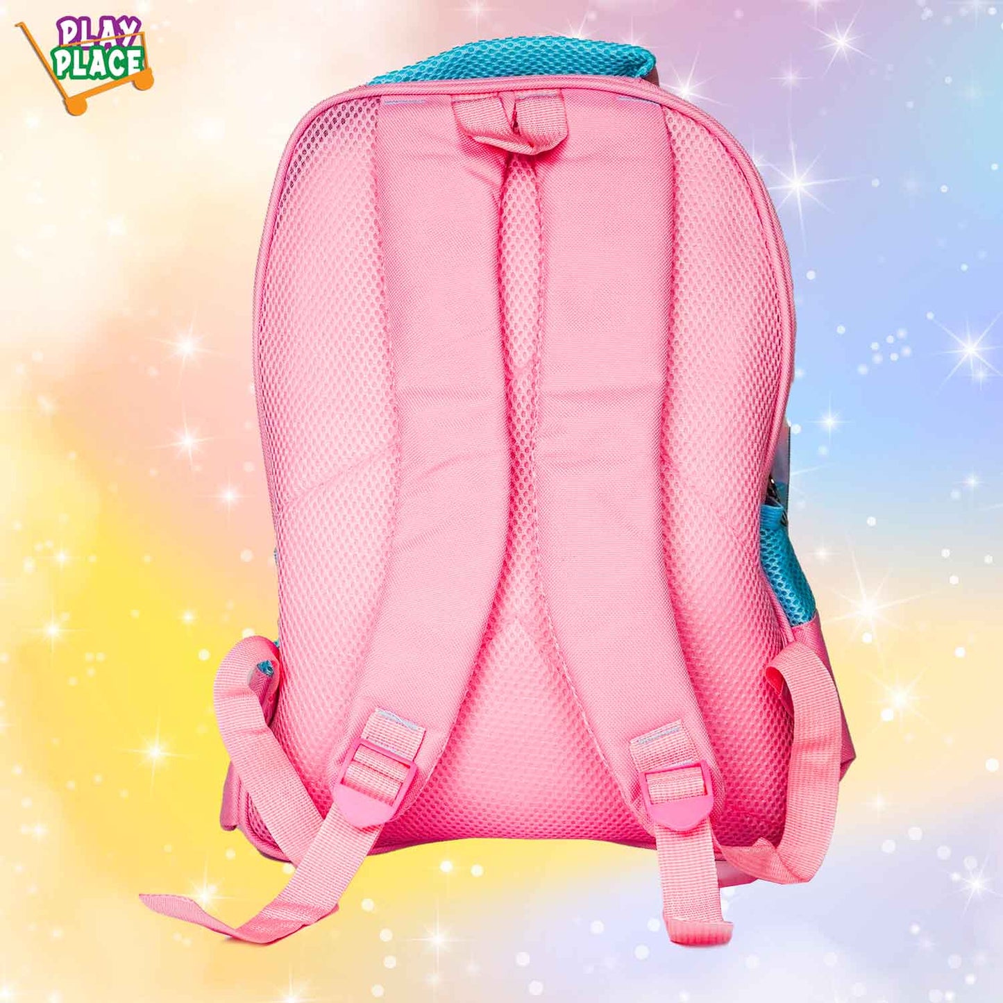 Unicorn and Shark School Bag Backpack for Kids - Light Pink