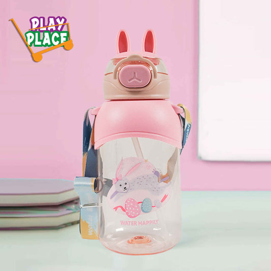Water Happily Water Bottle - Pink Bunny