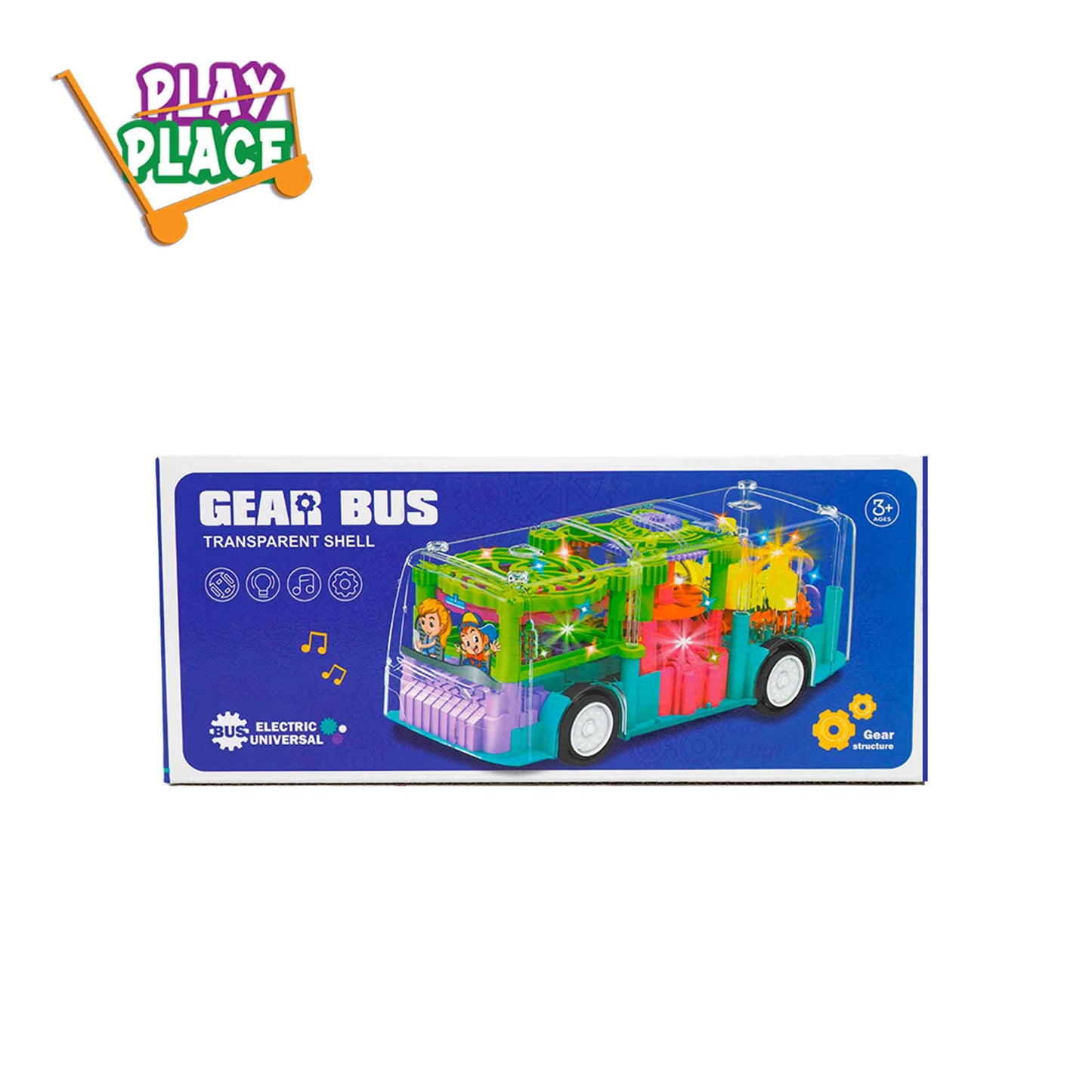 Gear Bus with Transparent Shell and Lighting