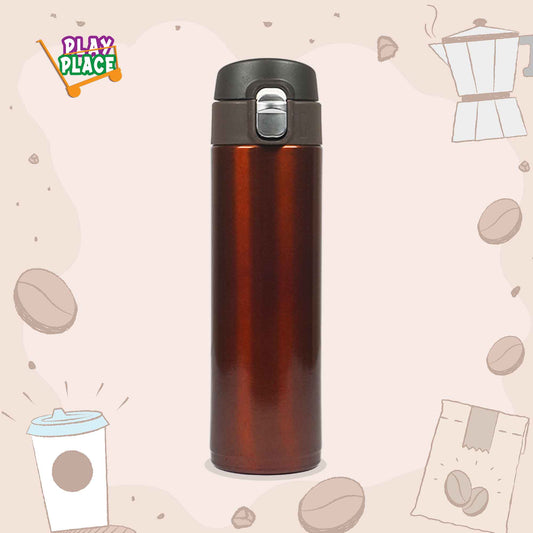 Metal Cool/Hot Insulated Flask (Brown)