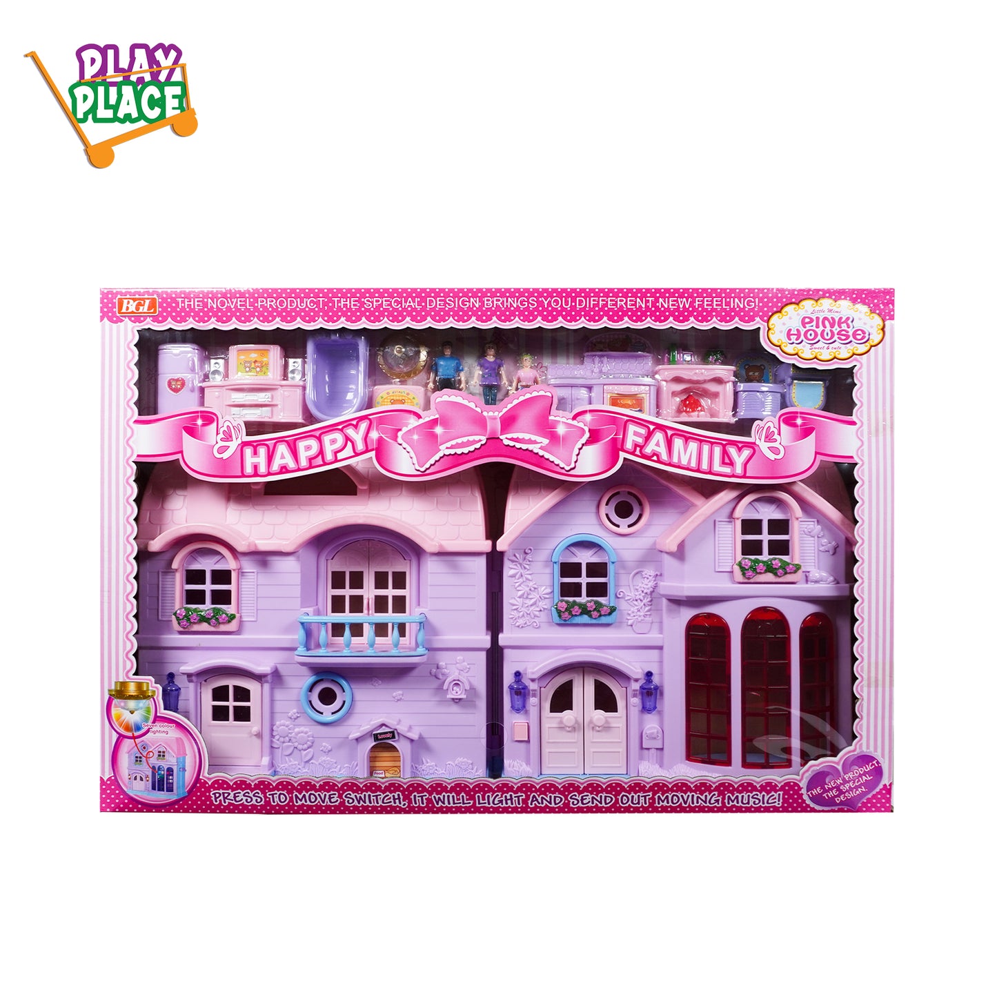 Little Mimi Pink House - Happy Family
