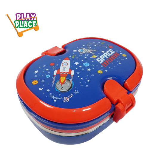 Space Explorers Steel Lunch Box with Clip Closure