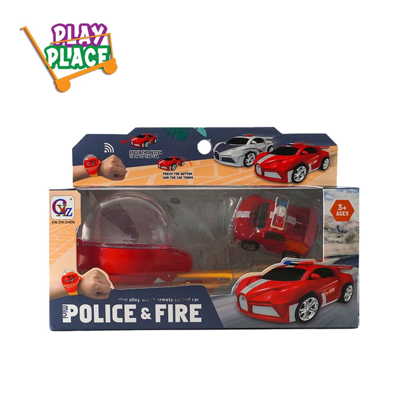 2 in 1 Watch Wristband RC Alloy Mini Police & Fire Car
