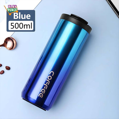 Blue Aluminium Coffee Tumbler 500ml