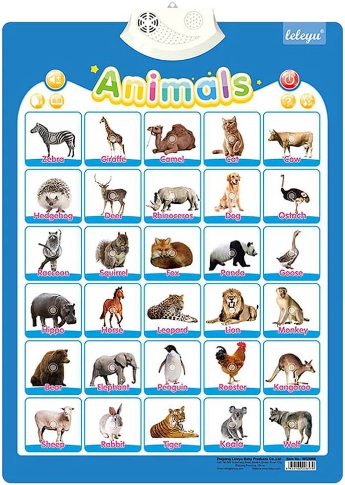 Animals - Learning Electronic Interactive Wall Chart Talking Poster