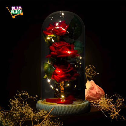 Enchanted Rose with Lights (3 Roses)
