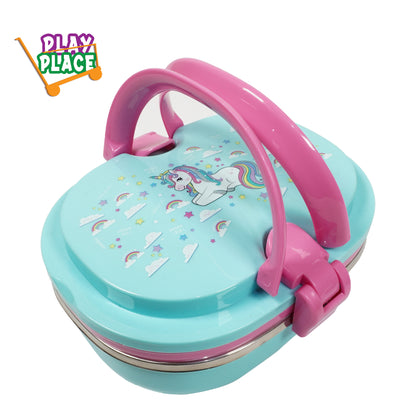 Unicorn Stainless Steel Lunch Box With Clip Closure