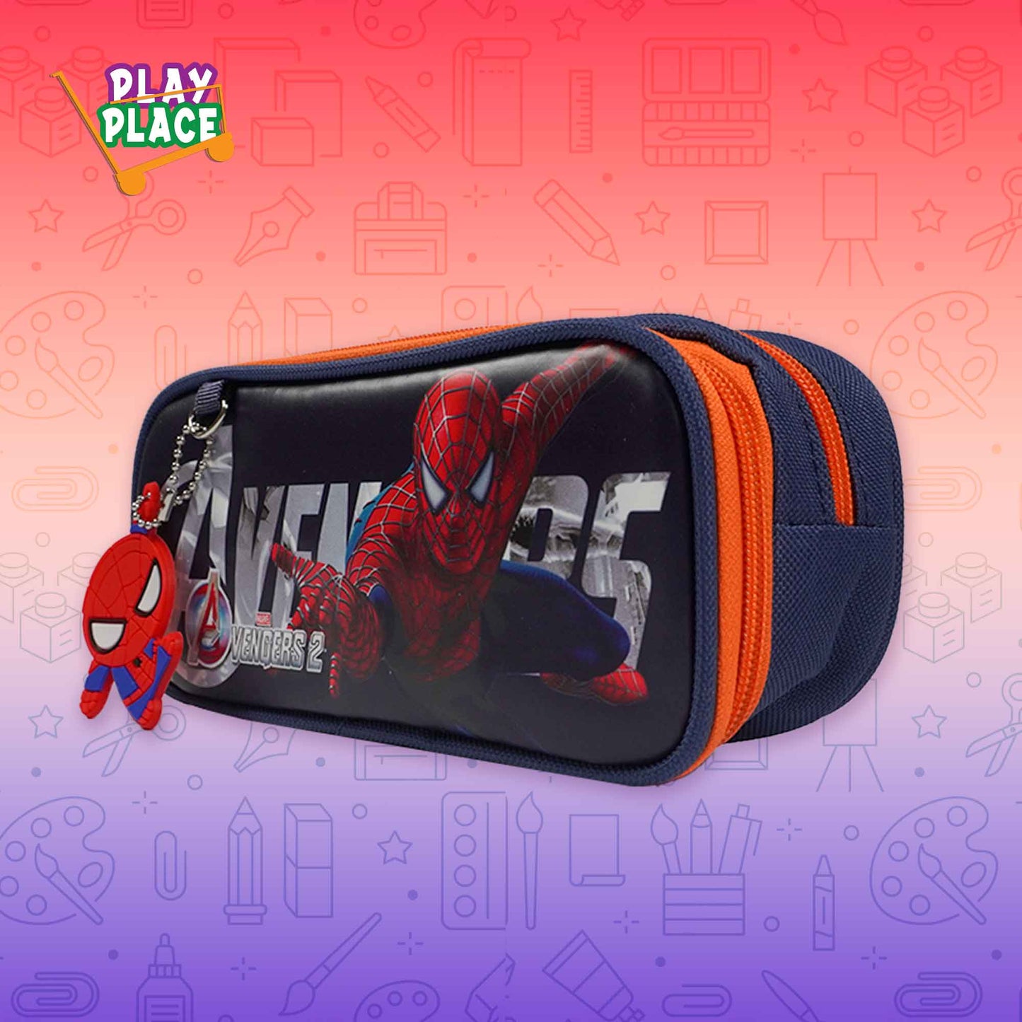 Marvel Avengers Spider Man  - Two zip Pencil Pouch
