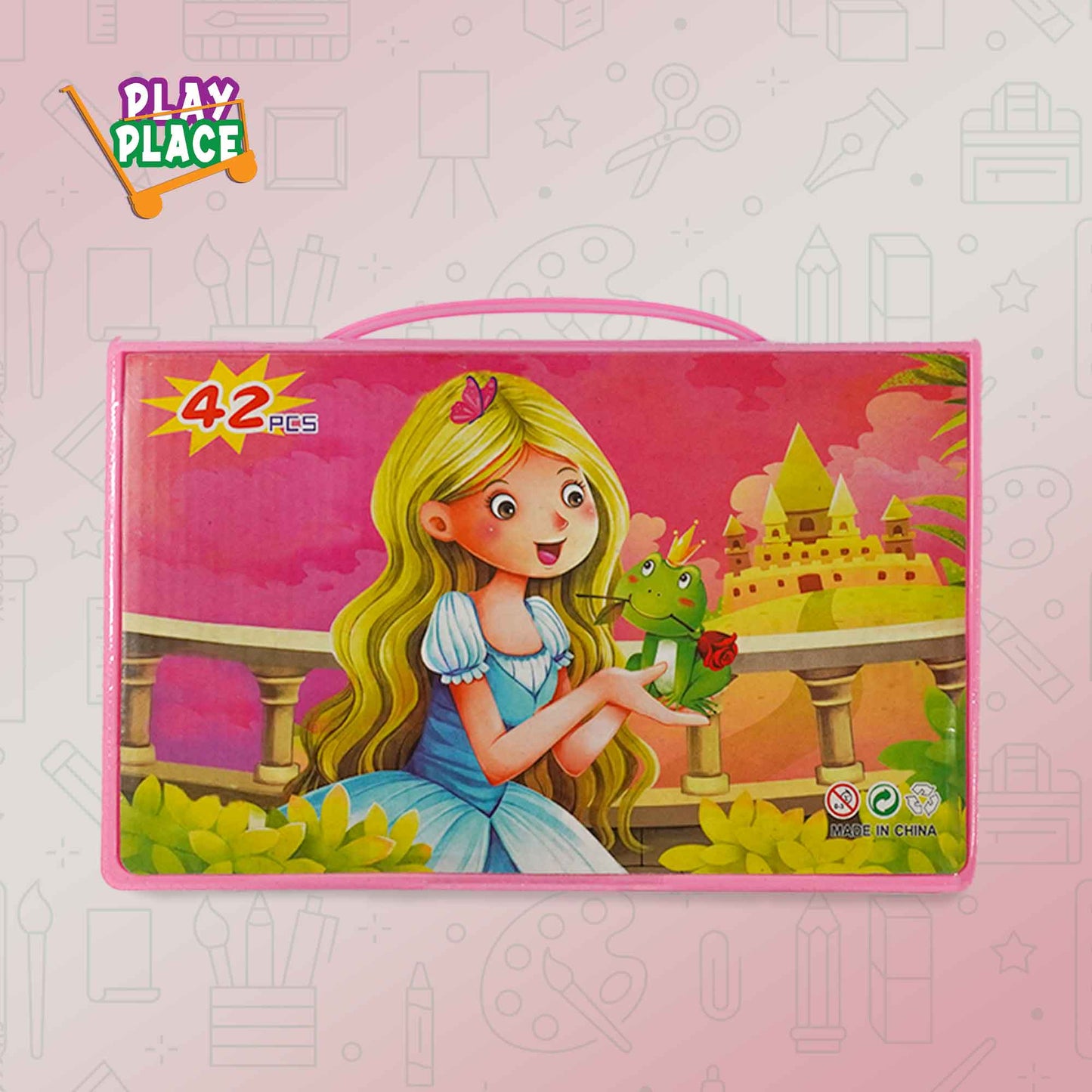 42 Piece Pink Art Set for Kids