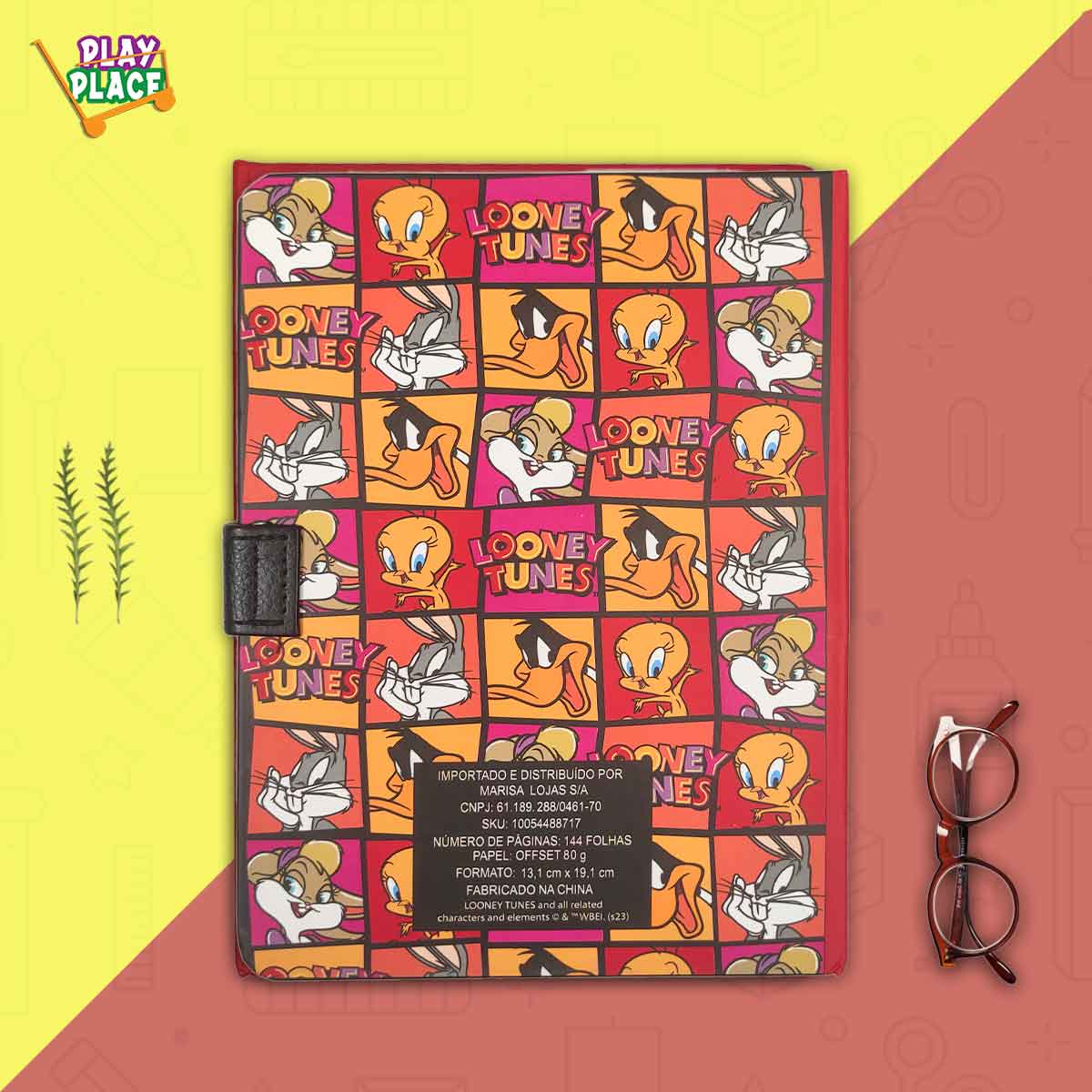 Looney Toons Shiny Diary - Red/Yellow color