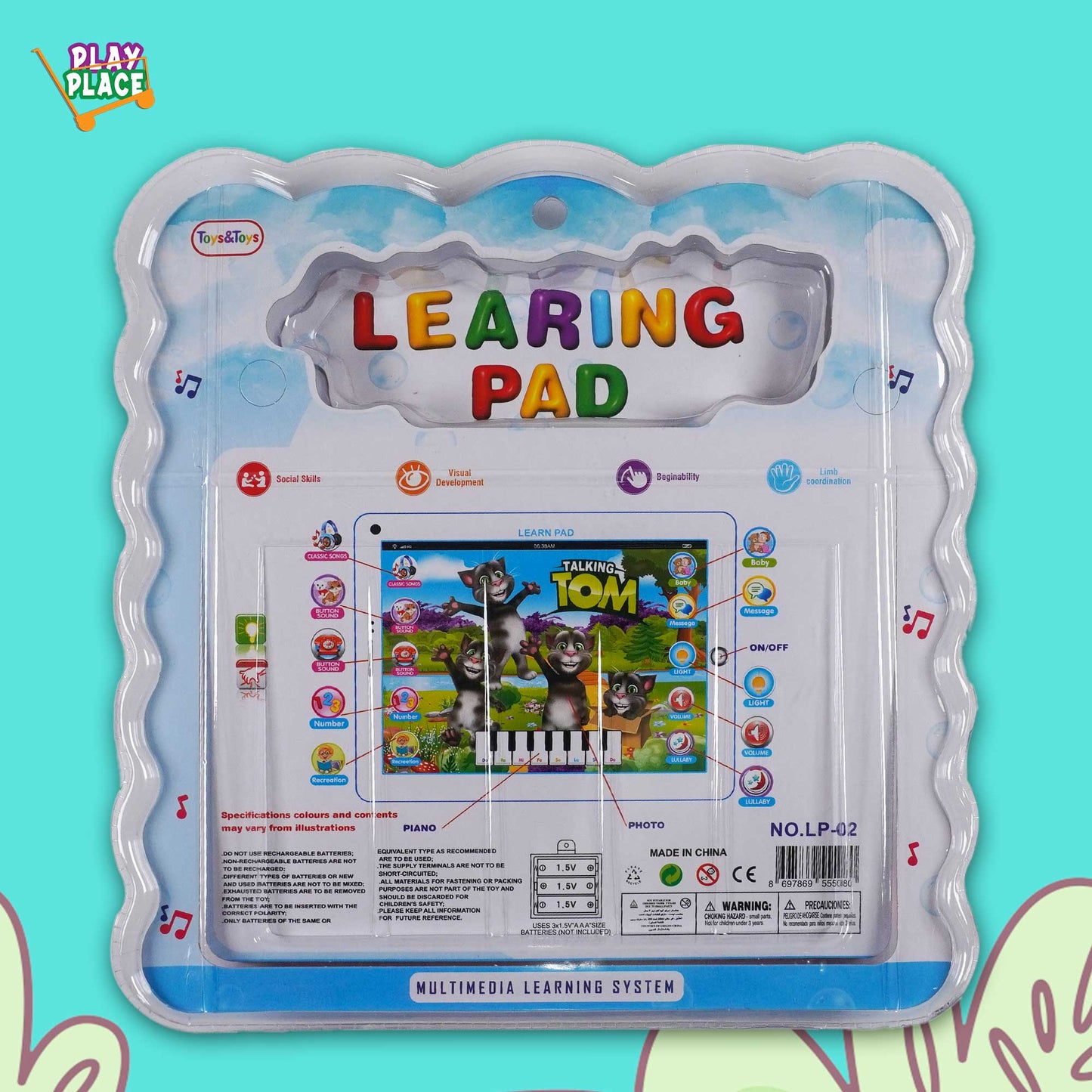Learning Pad Kids Learning Toy -Sonic theme
