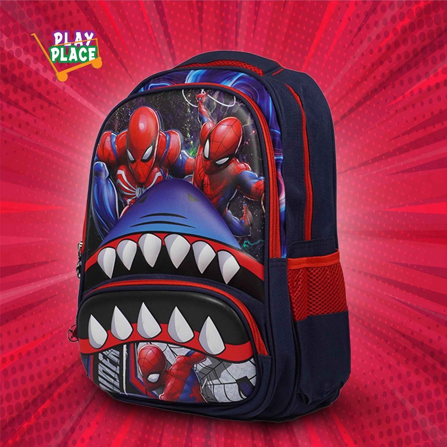 Spiderman and Shark School Bag Backpack for Kids