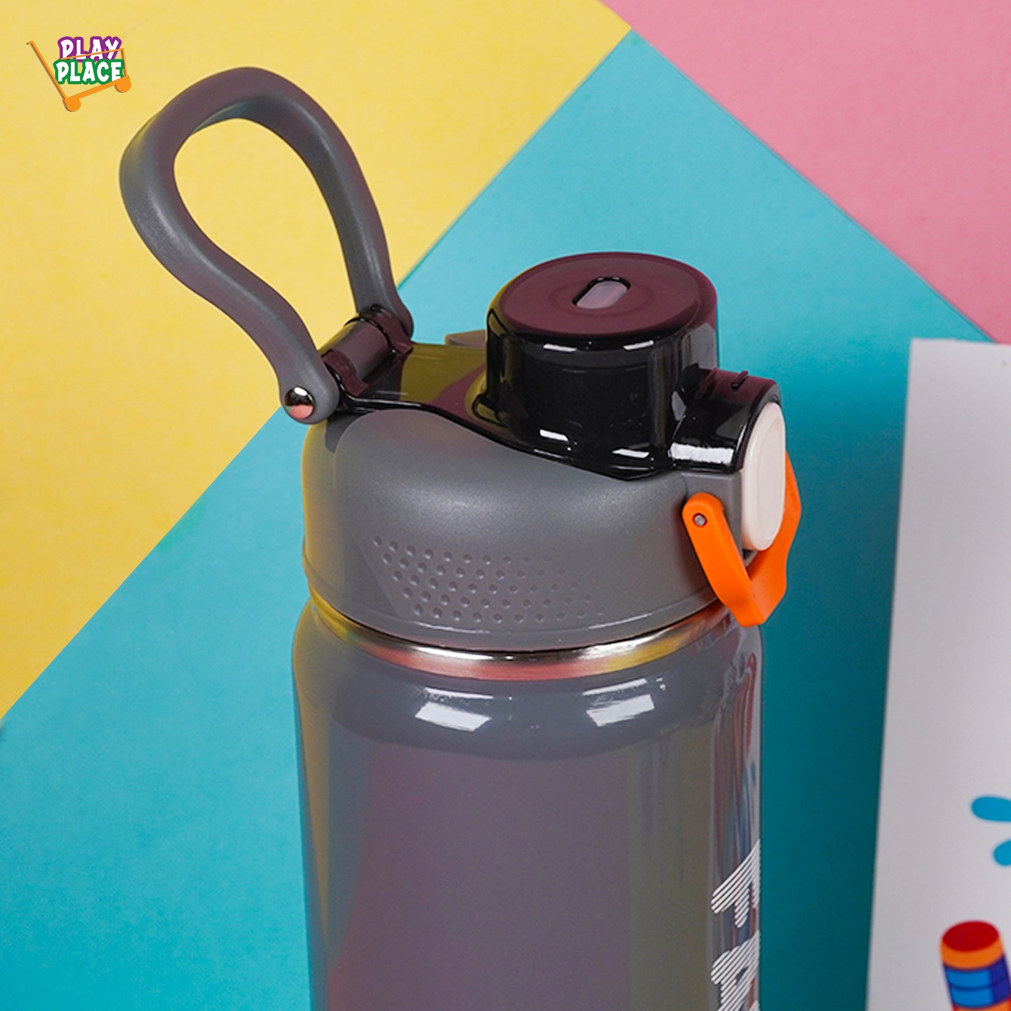 Grey Stainless Steel Thermos Water Bottle