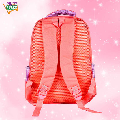 Princess and Shark School Bag Backpack for Kids - Peach
