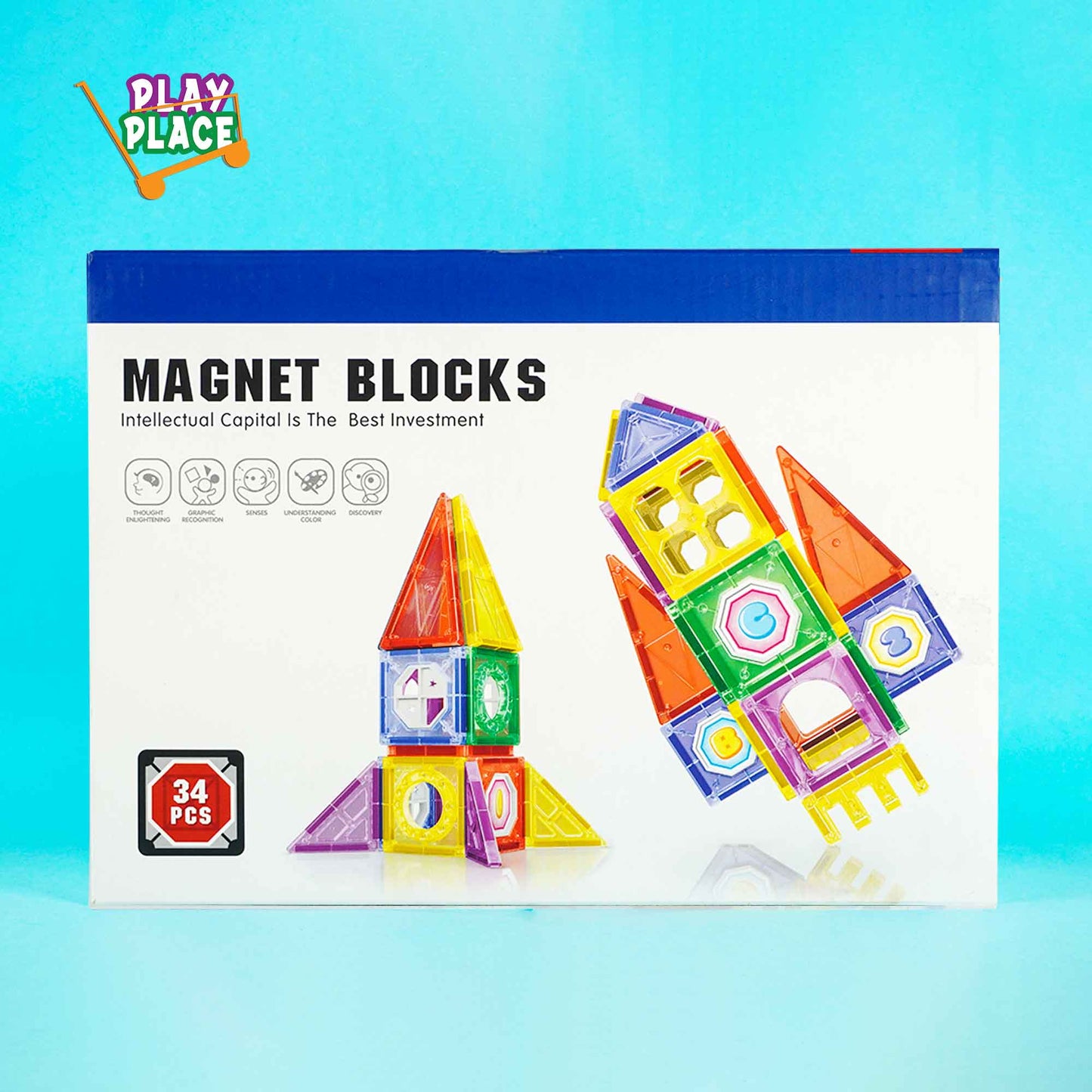 Magnet Blocks Tiles 34 Pieces