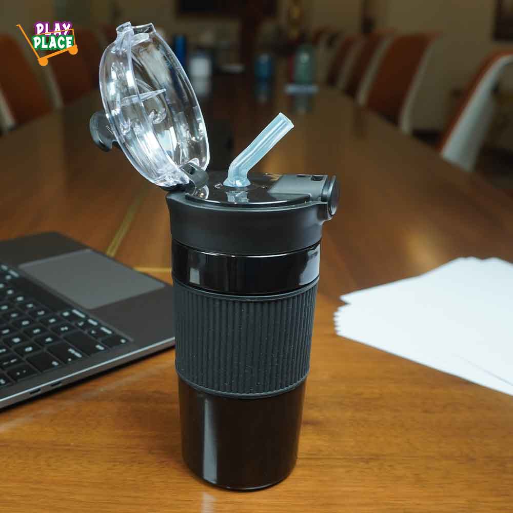 Black Coffee Tumbler with Rubber grip - Insulated