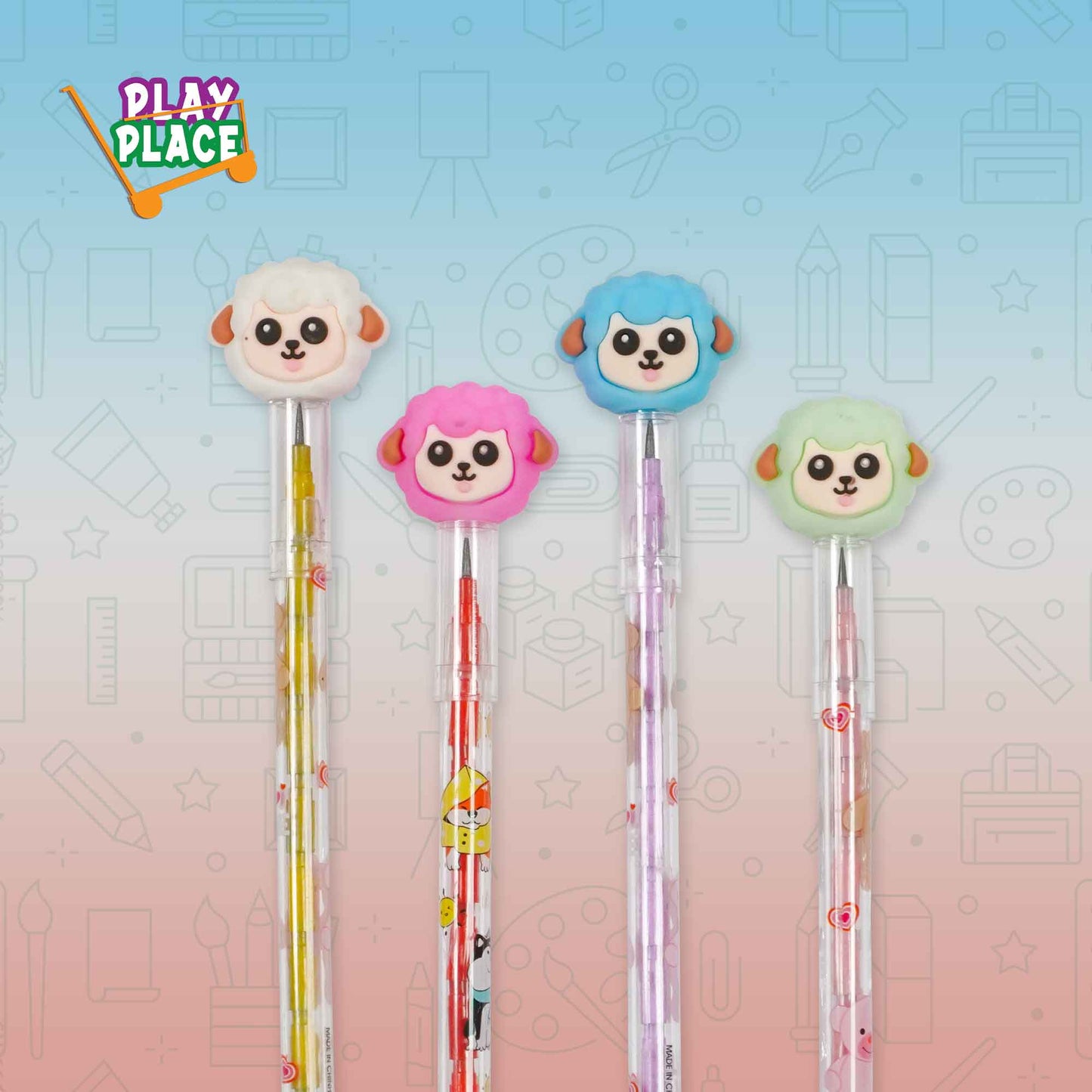 Cute Sheep Pencil Toppers - Pack of 4