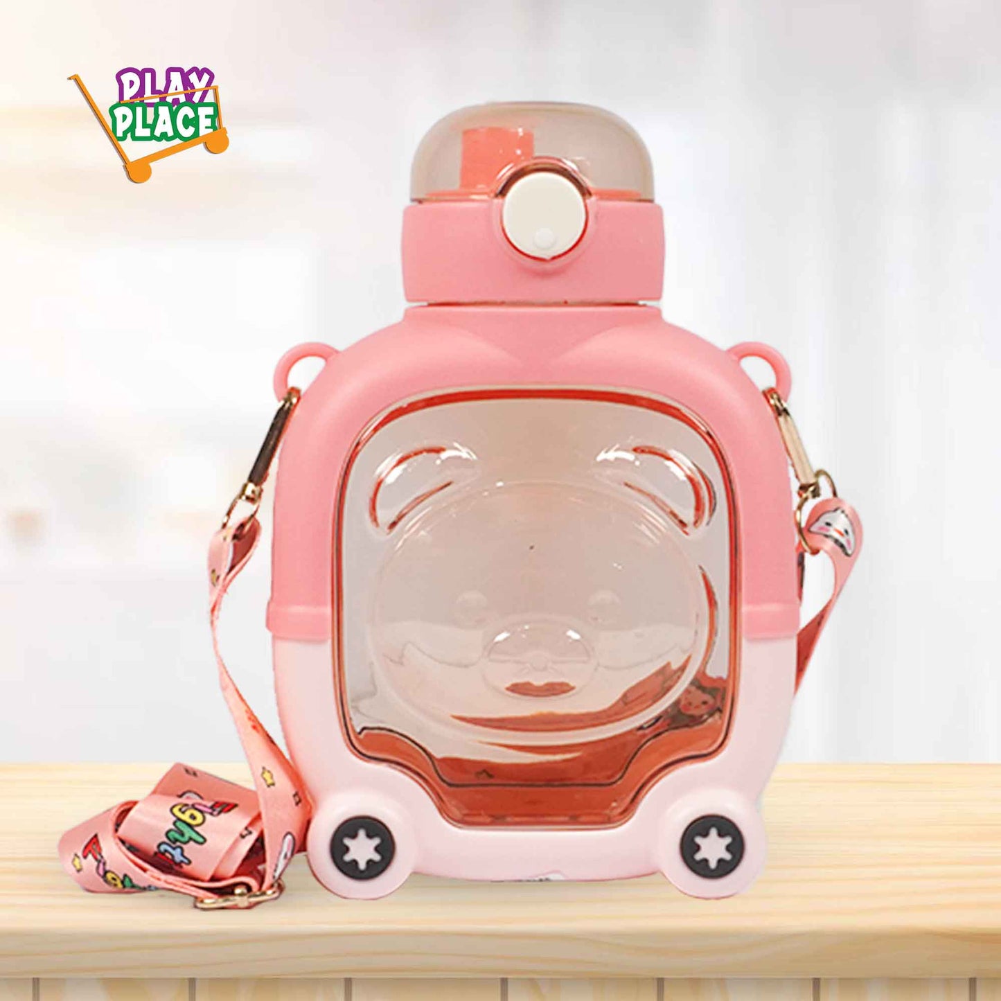 Lovely Bear Water Bottle for Kids (Pink)