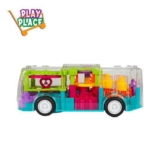 Gear Bus with Transparent Shell and Lighting