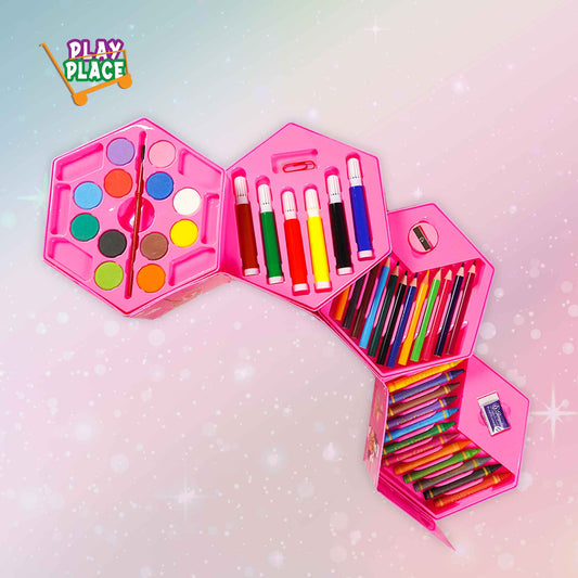 Paris 46 Piece Coloring Box Art Kit for Kids - Pink